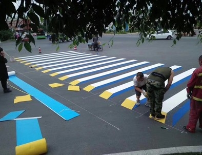 张家口张家口彩色路面标线施工